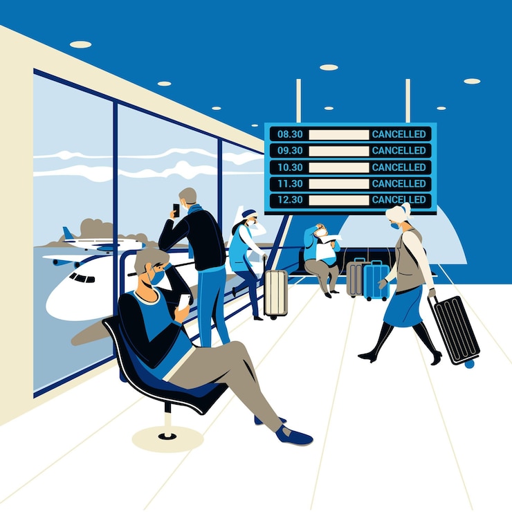 Free Vector cancelled flight concept
