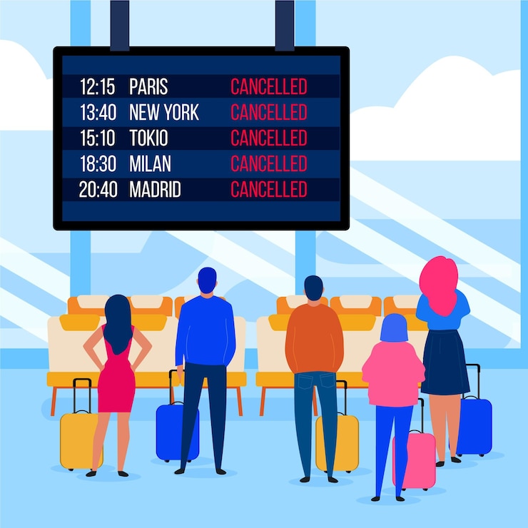 Free Vector cancelled flight illustration concept