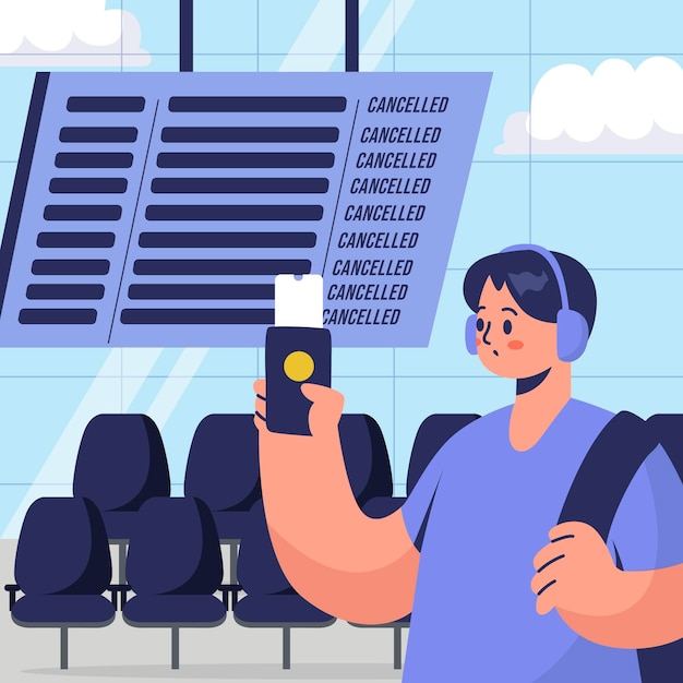 Free vector cancelled flight illustration