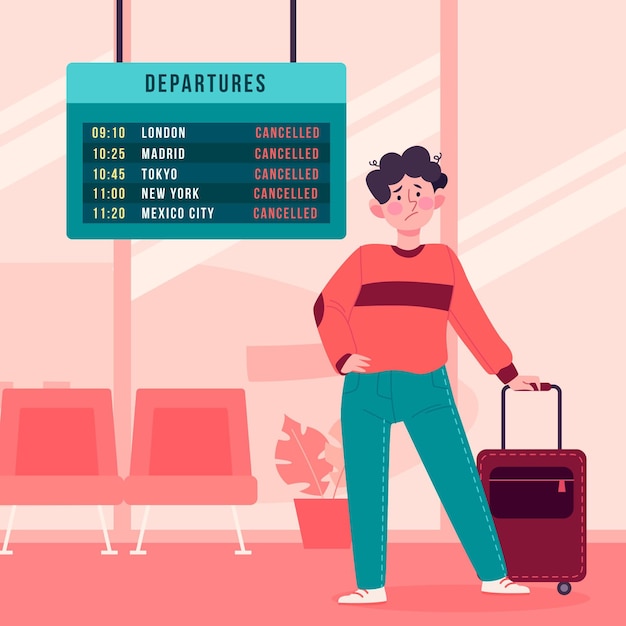 Free vector cancelled flight illustration