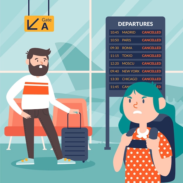 Free vector cancelled flight illustration