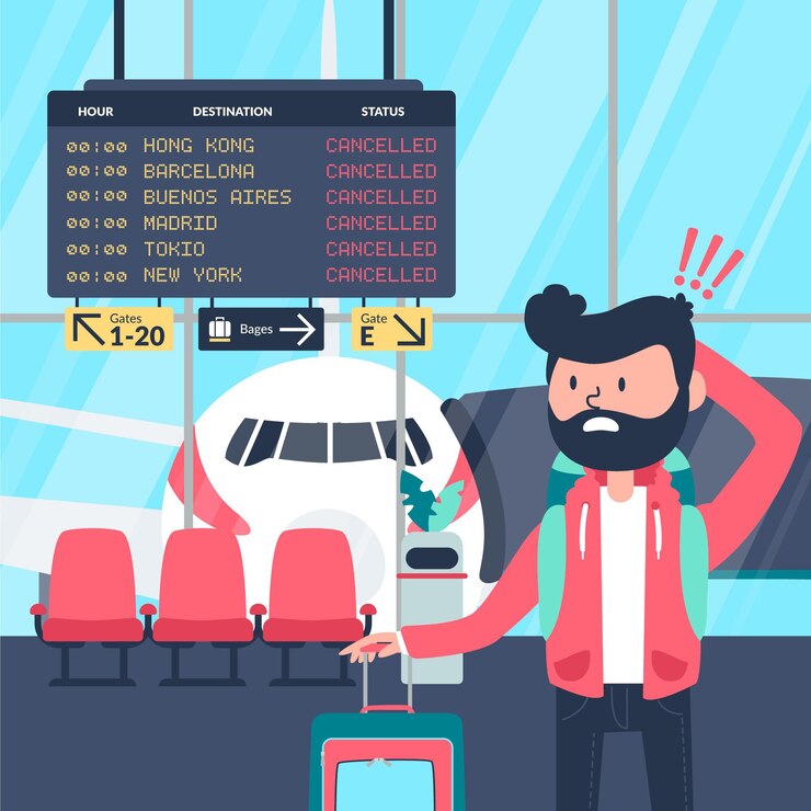 Free Vector cancelled flight illustration