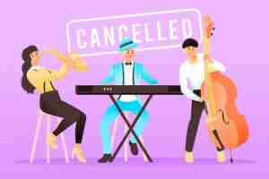 Free vector cancelled musical events illustration