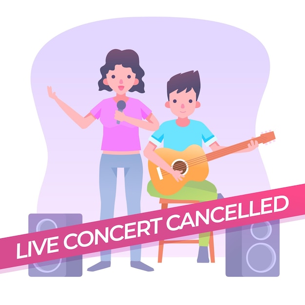 Free vector cancelled musical events with live band