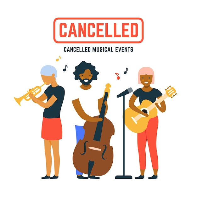 Free vector cancelled musical events