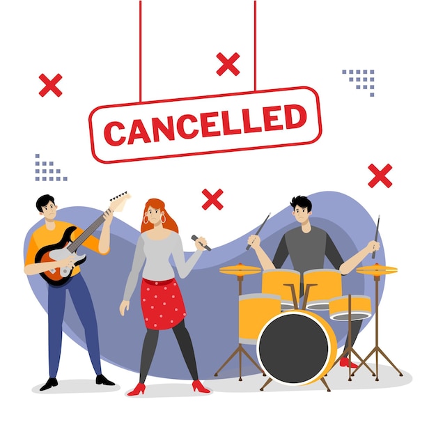 Free vector cancelled musical events