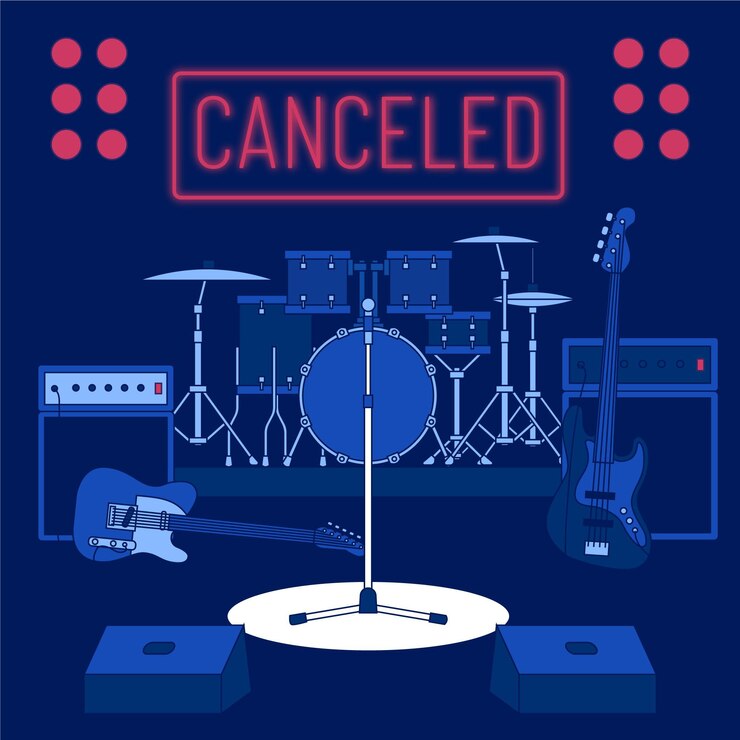 Free Vector cancelled musical events