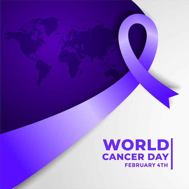 Free vector cancer awareness poster for world cancer day