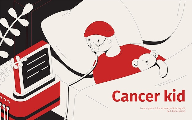 Cancer kid illustration