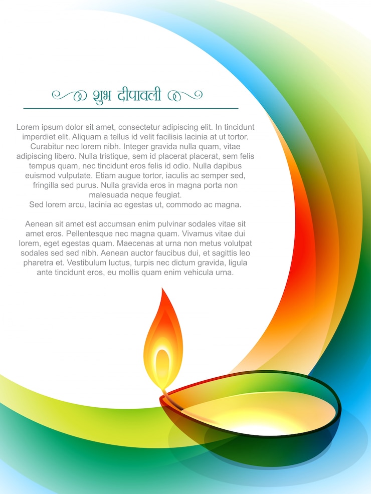 मुफ़्त वेक्टर candle design for diwali with space for text