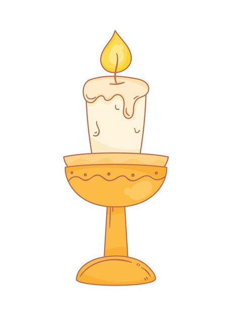 candle in golden chandelier