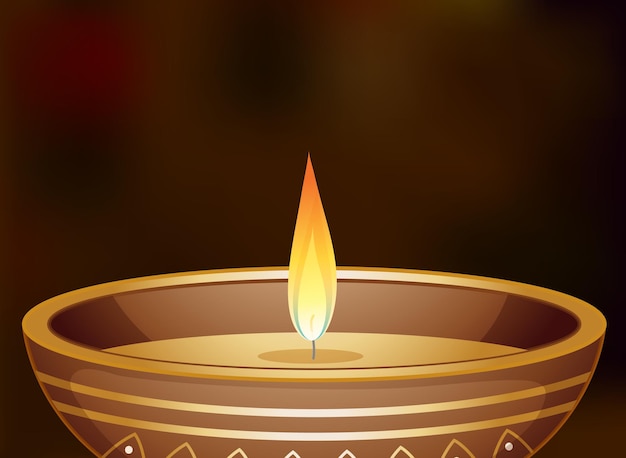 Free vector candle light in small round bowl