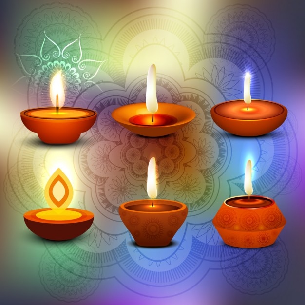 Candles of diwali celebration