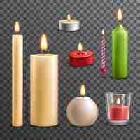 Free vector candles transparent set