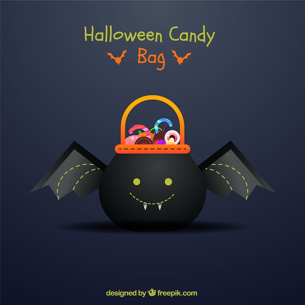 Free vector candy bag with bat style