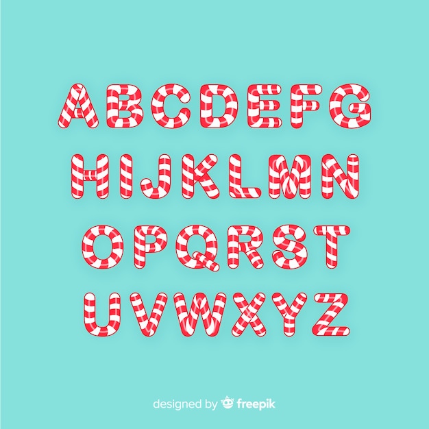 Candy cane christmas alphabet