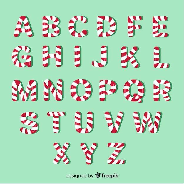 Candy cane christmas alphabet