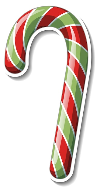 Free vector candy cane sticker on white