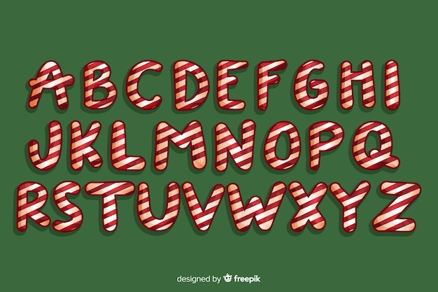 Candy cane sweet christmas alphabet