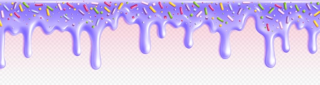 Vettore gratuito confine a goccia di caramelle vettore 3d realistico