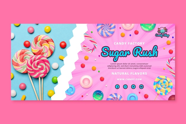 Free vector candy factory banner template