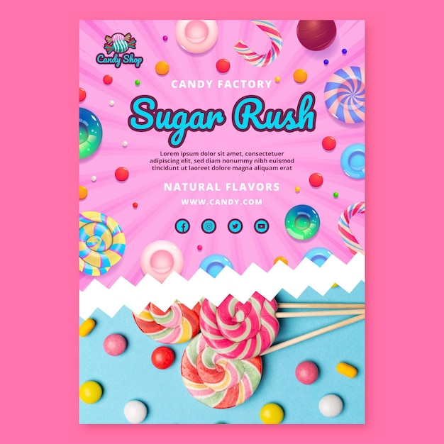 Candy factory flyer template
