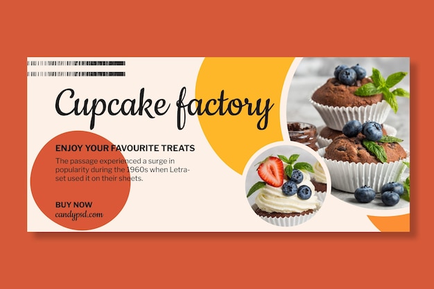 Free vector candy factory horizontal banner template