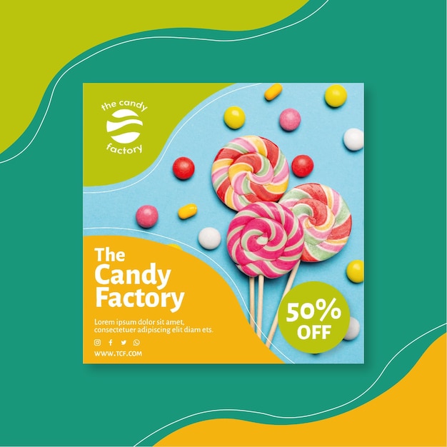 Free vector candy flyer template