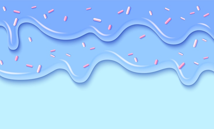 Free Vector candy or ice cream drip with sprinkle decoration