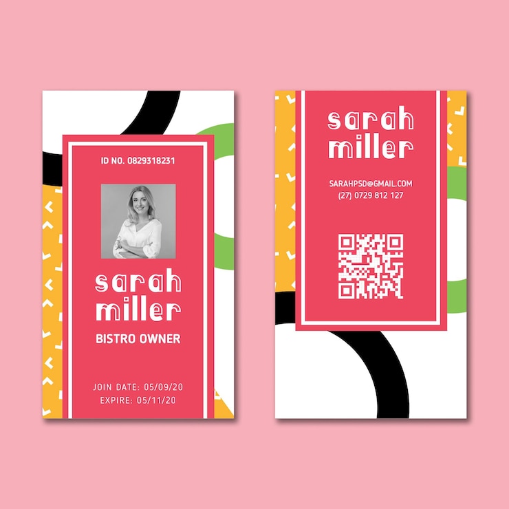 Free Vector candy id card template