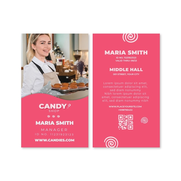 Free vector candy id card template