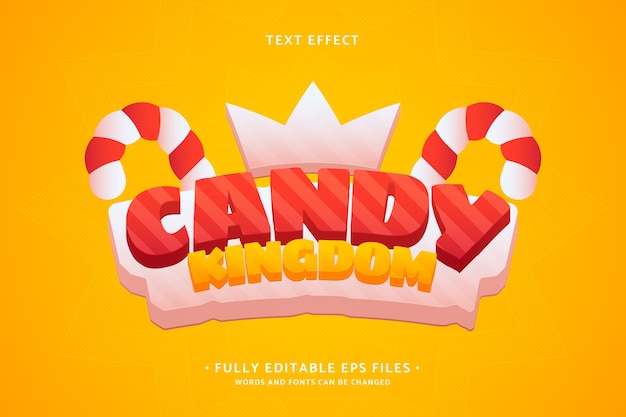 Free vector candy kingdom text effect