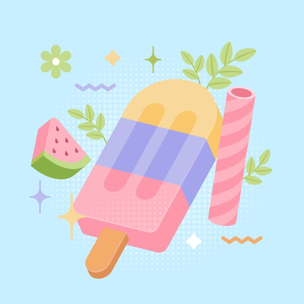 Free Vector candy pastel color illustration