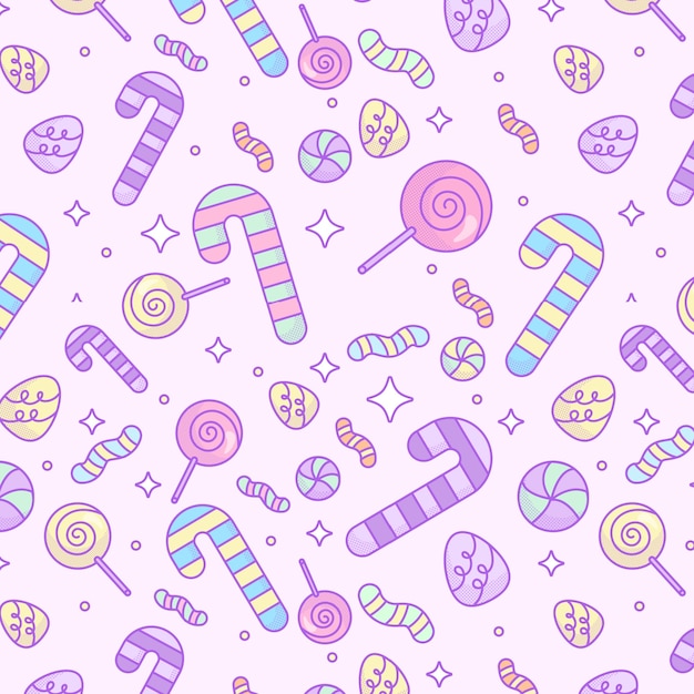 Free vector candy pastel color pattern design