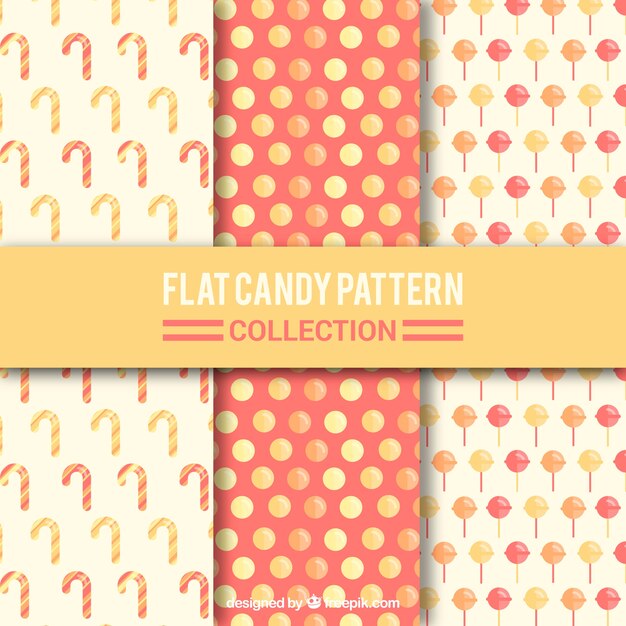 Candy patterns collection with different colors