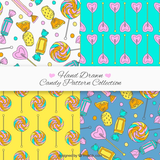 Candy patterns collection with different colors