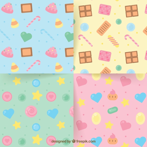 Candy patterns collection with different colors