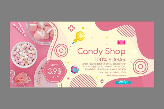 candy shop banner template
