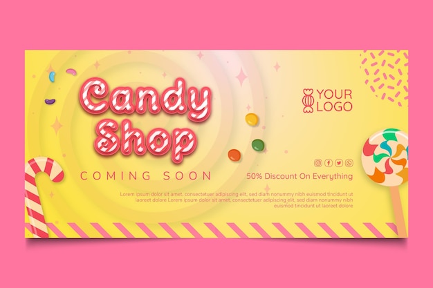 candy shop banner template