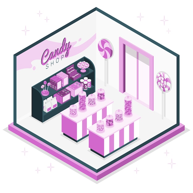 Candy shop concept illustration