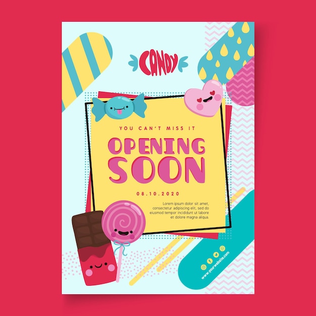 Free vector candy shop flyer template