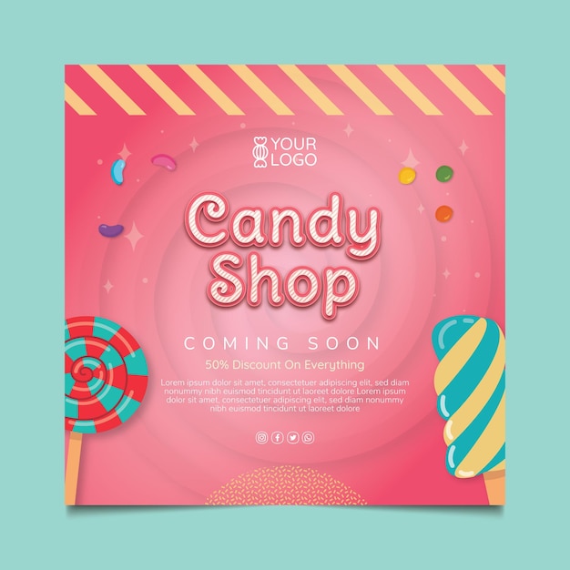 Candy shop flyer template