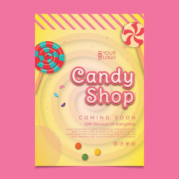 Candy shop flyer template