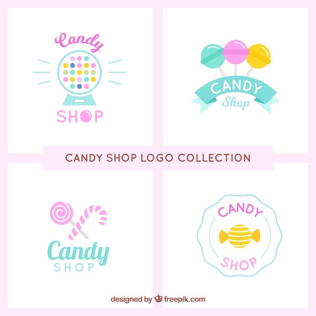 Candy shop logos collection for companies