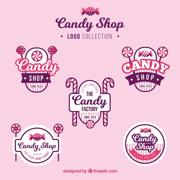Candy shop logos collection for companies