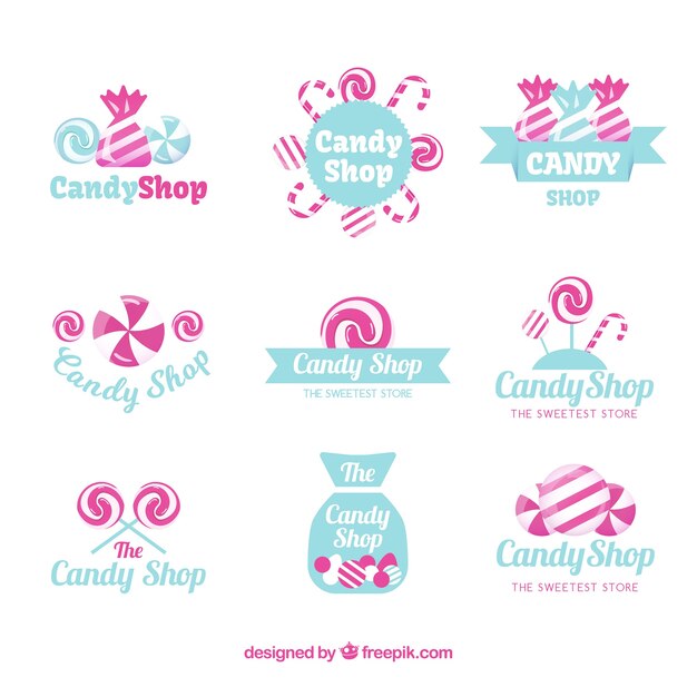 Candy shop logos collection for companies