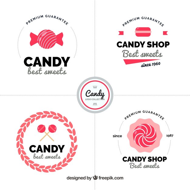 Candy shop logos collection for companies