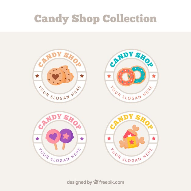 Candy shop logos collection for companies