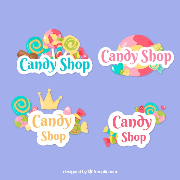 Candy shop logos collection for companies