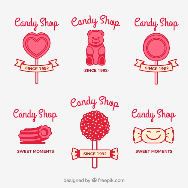 Free vector candy shop logos collection for companies